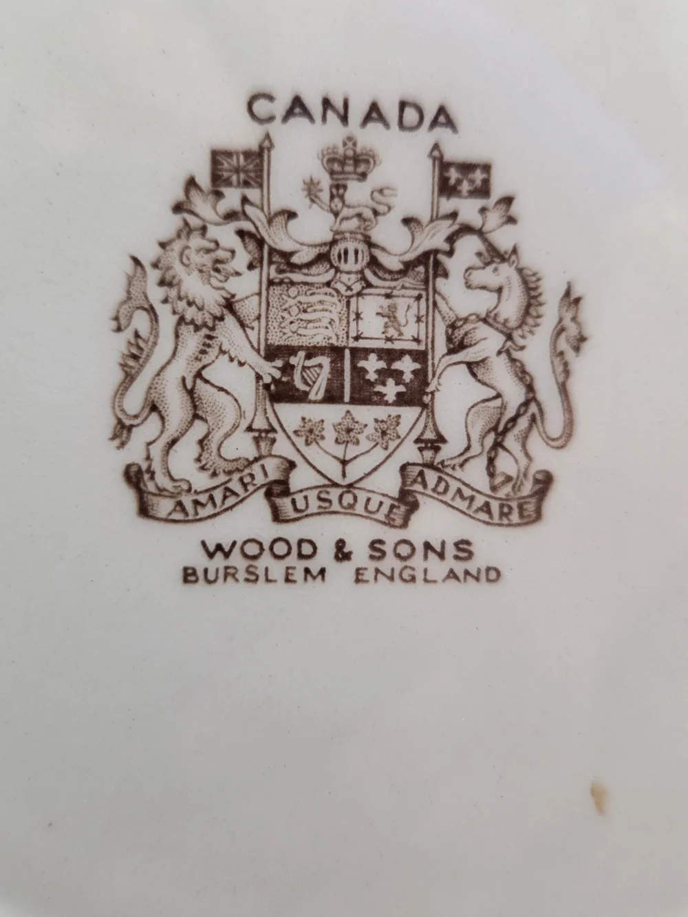 Wood & Sons Collectible Canadian Parliament Decorative Plate - Brown and Cream